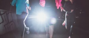 night running marathon with lights