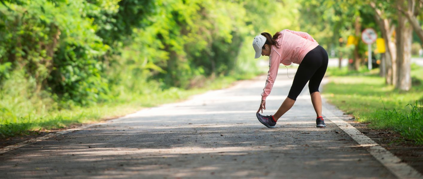 woman running outdoors individually